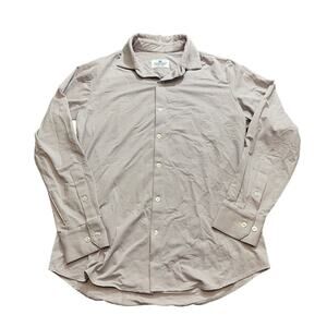 Mizzen and Main Medium Trim Fit Stretchy Pink Checkered Long‎ Sleeve Button Down